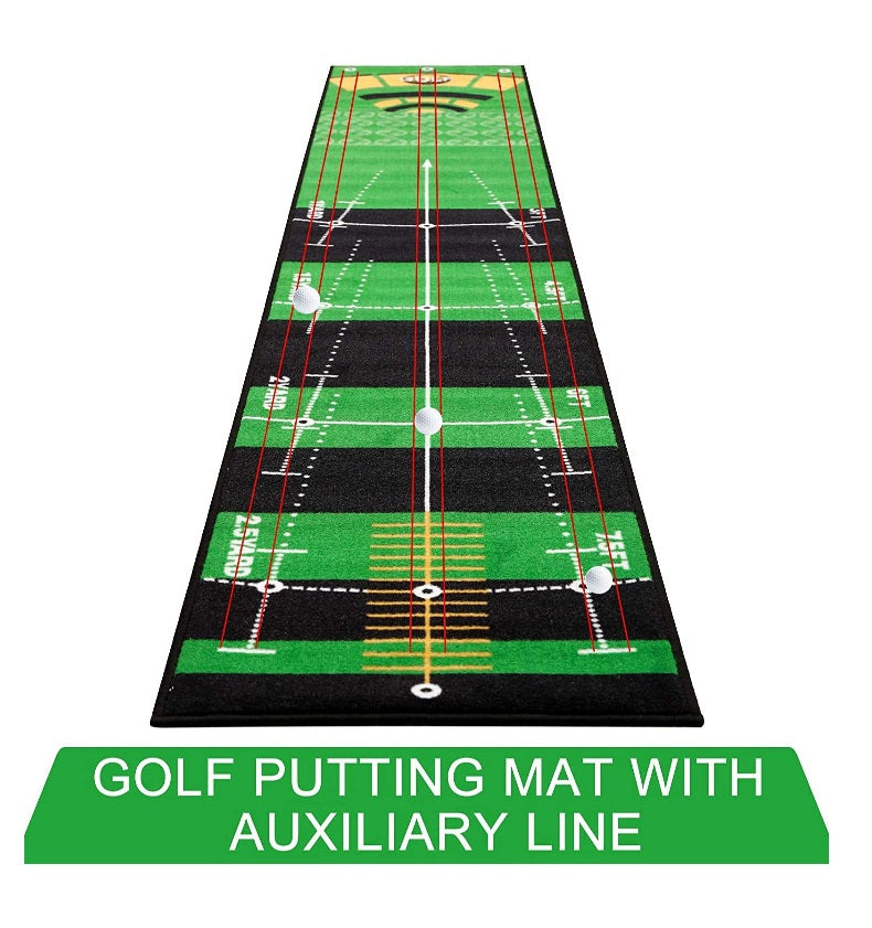 3 Metre - Golf Putting Mat Practice Portable Indoor Outdoor Putter Trainer Green