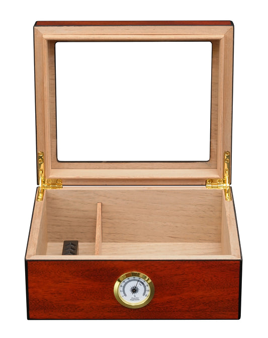 Hand Made - 25+ Cigar Humidor Humidifier Mahogany Wooden Case Box Hygrometer 63b
