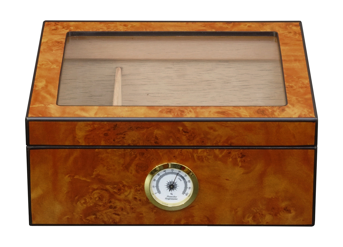 Hand Made - 25+ Cigar Humidor Humidifier Mahogany Wooden Case Box Hygrometer 64b