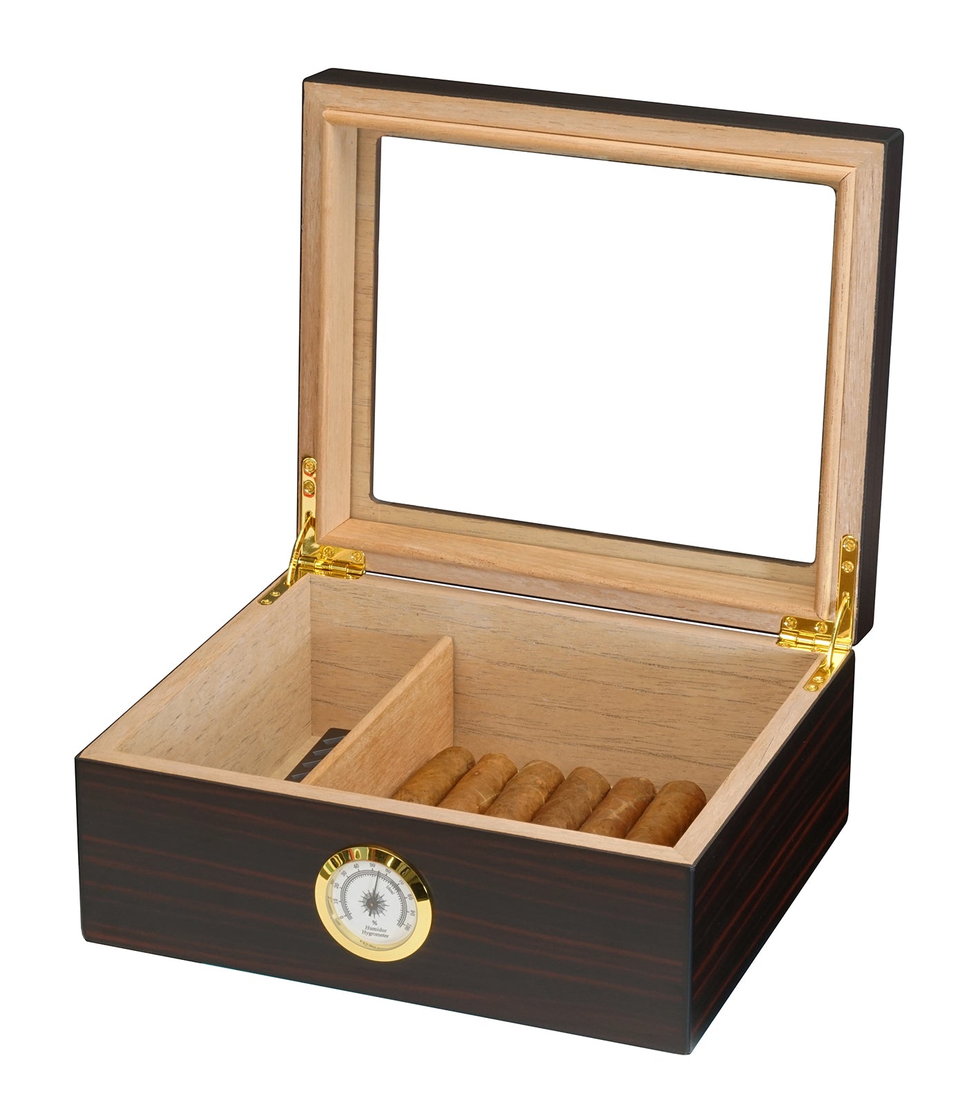 Hand Made - 25+ Cigar Humidor Humidifier Mahogany Wooden Case Box Hygrometer 66b