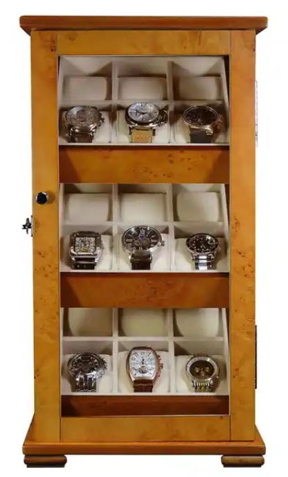 Hand Made 18 Watch Cabinet Luxury Case Storage Display Box Jewellery Watches 69wld