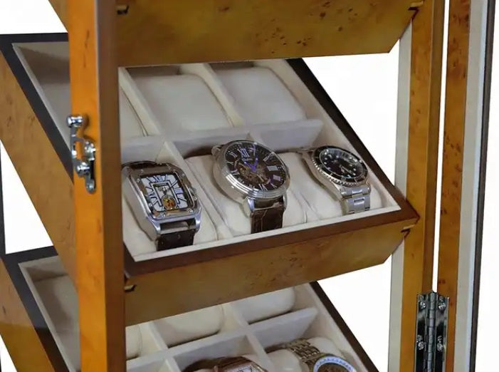 Hand Made 18 Watch Cabinet Luxury Case Storage Display Box Jewellery Watches 69wld