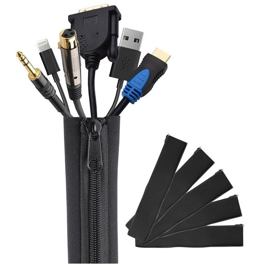 Cable Management Organizer Neoprene Cable Cord Wire Cover Hider Sleeves PC TV