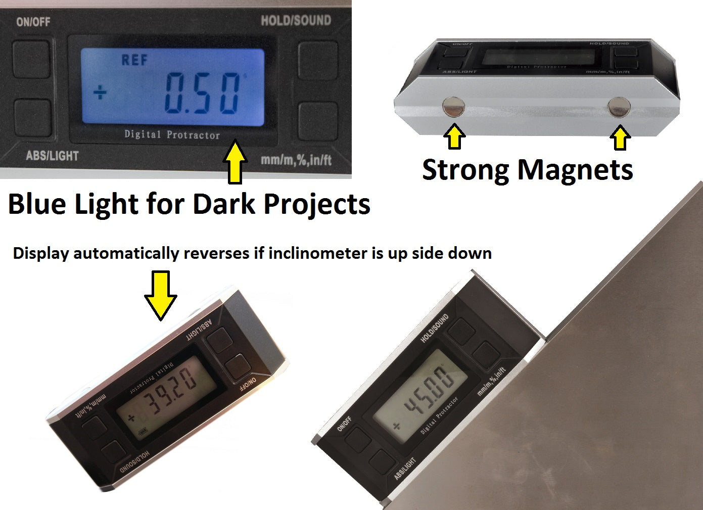 Digital Protractor Gauge Angle Level Inclinometer Magnetic Base ( 0 - 360° )