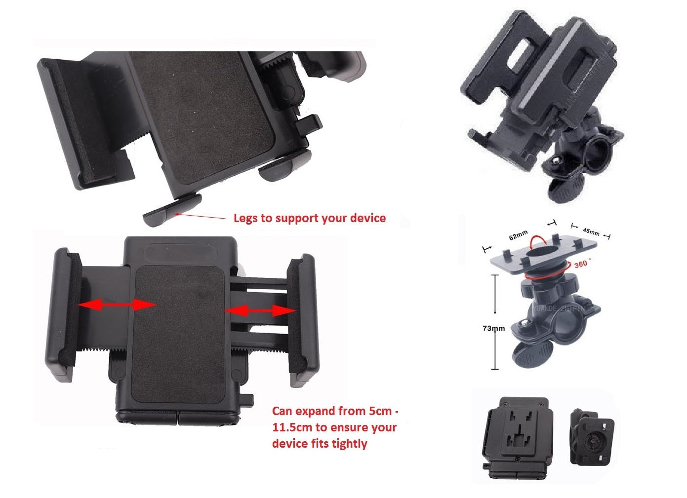 Golf Phone Rangefinder Holder Cradle for Buggy Cart eg Bushnell Sureshot iPhone
