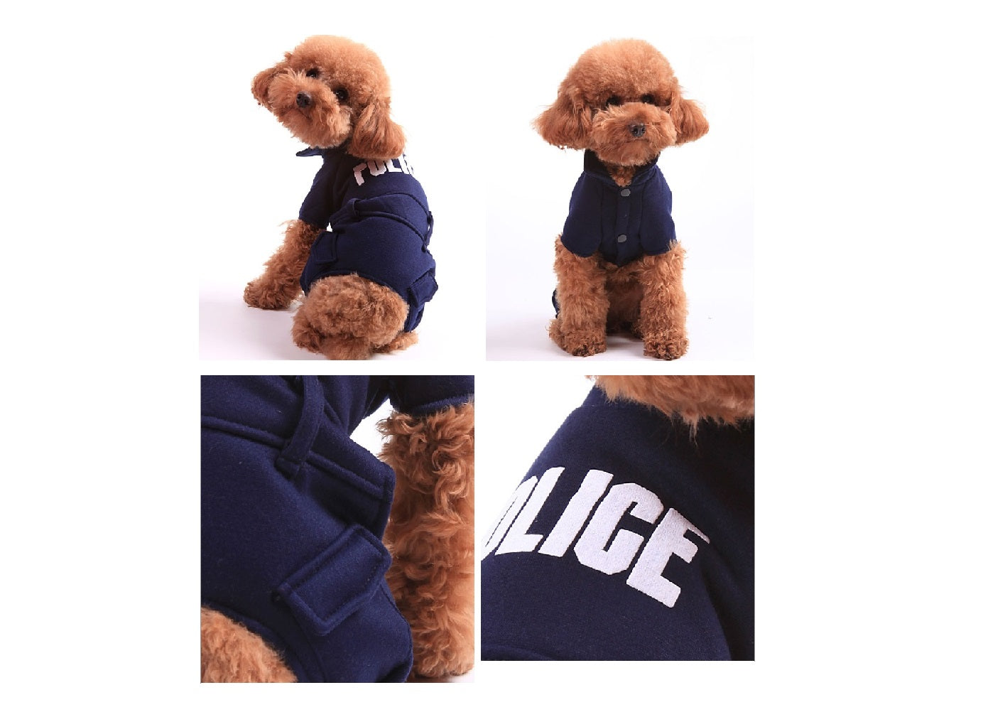 Police K9 K-9 Superhero Cute Pet Cat Dog Puppy Cotton Clothes Costumes Suit Blue