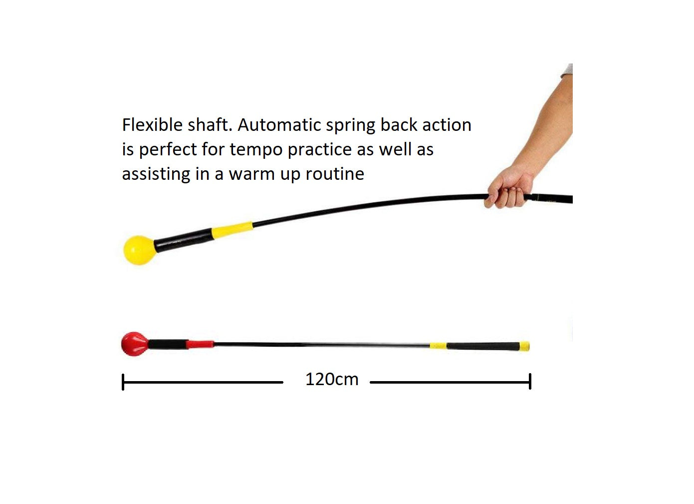 1.2m Golf Swing Stick Training Aid Trainer Strength Speed Practice Warm Up Tempo