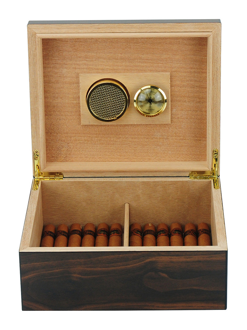 Elegant 25+ CT Count Cigar Humidor Humidifier Wooden Case Box Hygrometer one0.