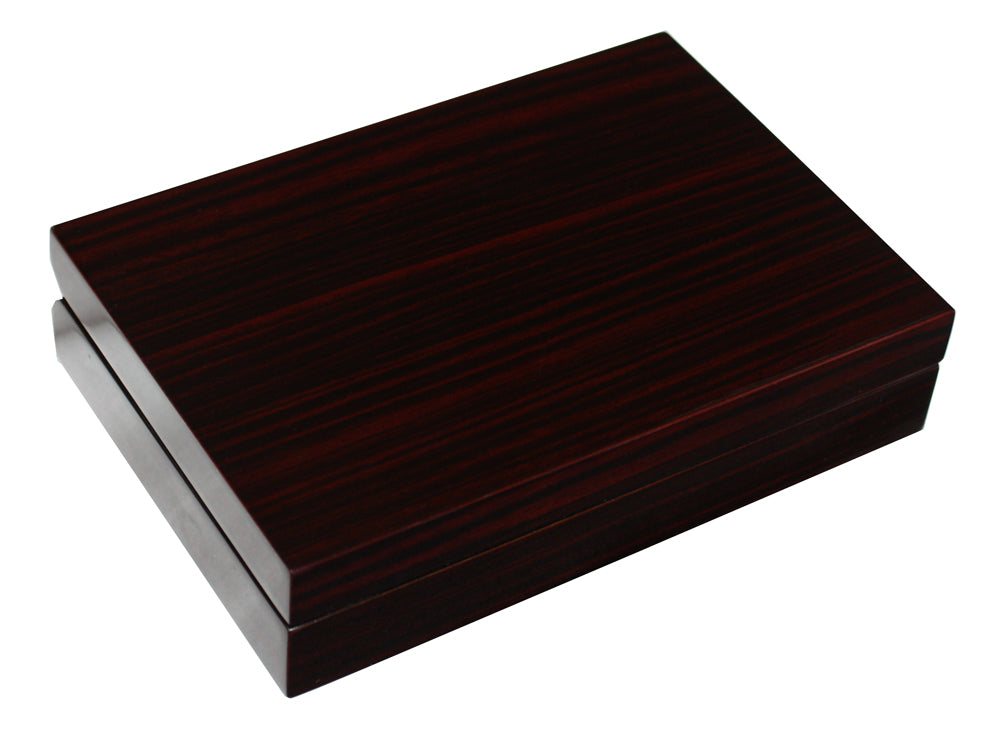 Luxury high gloss wooden Ebony cufflink display storage box cufflinks case ring