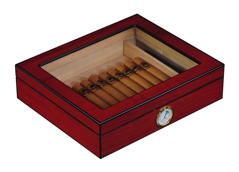 Quality 25+ CT Count Cigar Humidor Humidifier Wooden Case Box Hygrometer thr4.