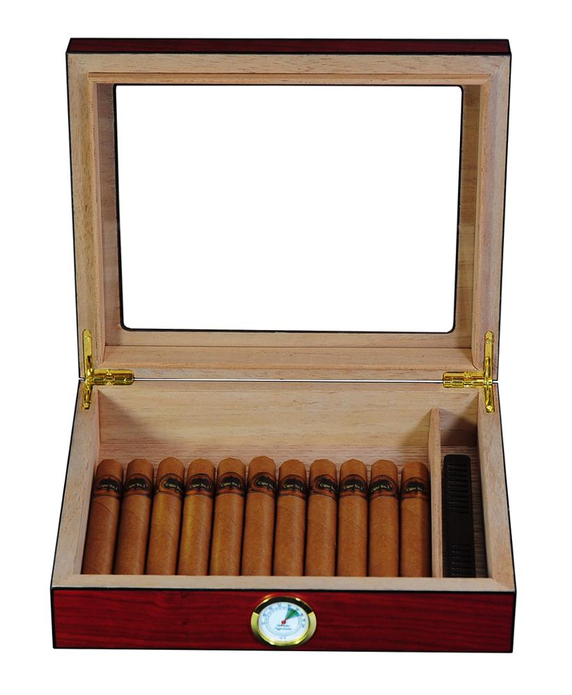 Quality 25+ CT Count Cigar Humidor Humidifier Wooden Case Box Hygrometer thr4.