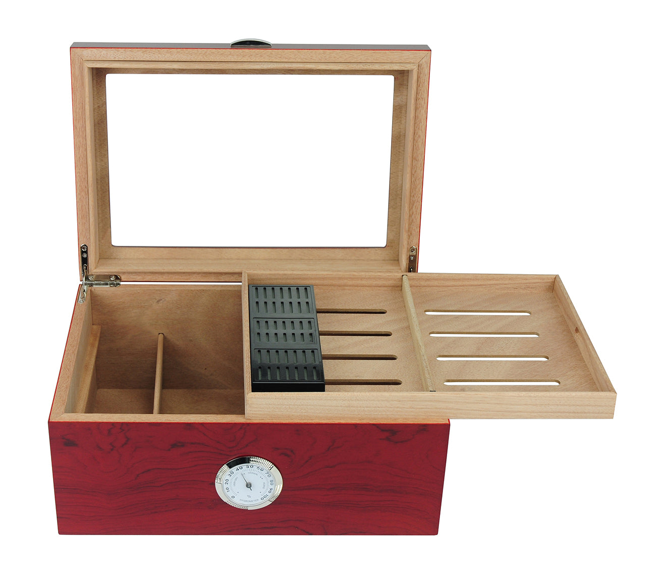 Hand Made 100 Count Cigar Humidor Box Wooden Venner Humidifer with Hygrometer V