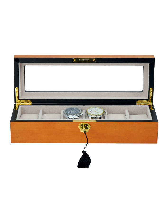 Hand Made Ebony Glass Watch Luxury Case Storage Display Box Jewellery Watches tw8