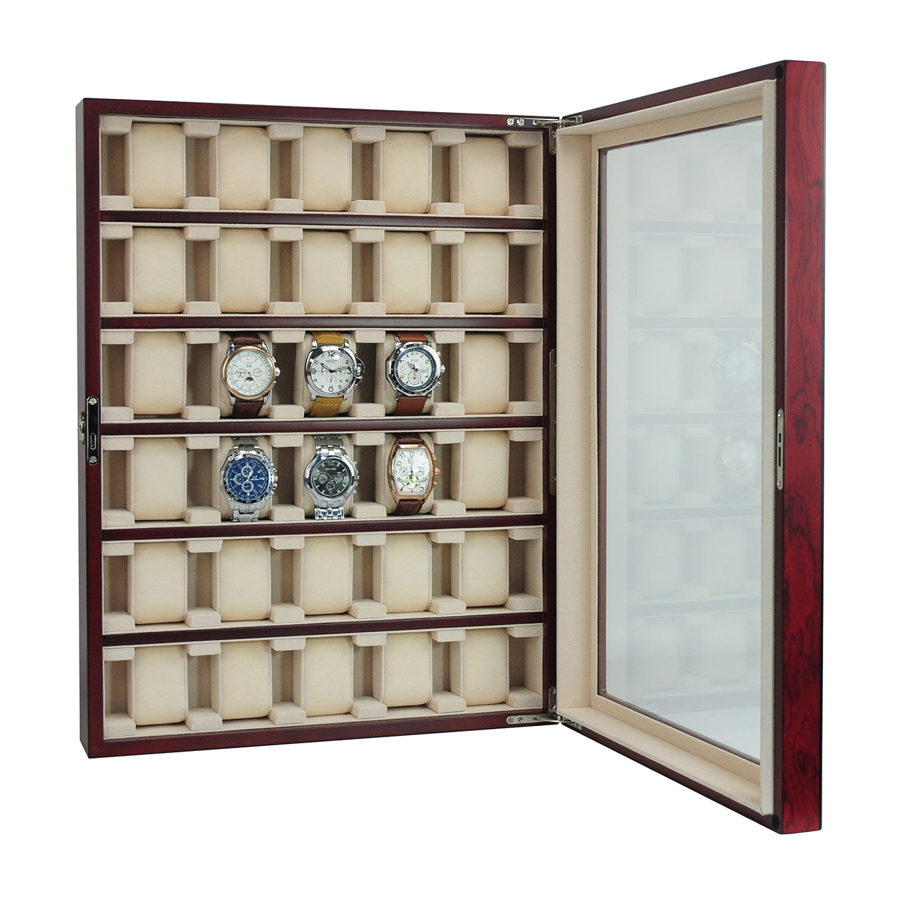 Hand Made 30 Watch Cabinet Luxury Case Storage Display Box Jewellery Watches 13