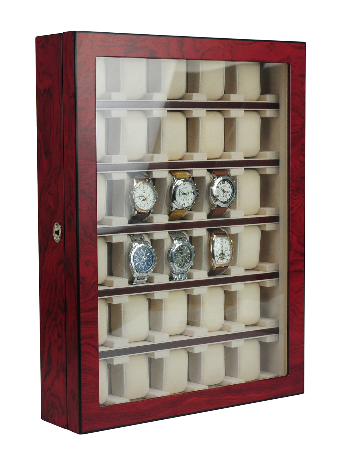 Hand Made 30 Watch Cabinet Luxury Case Storage Display Box Jewellery Watches 13