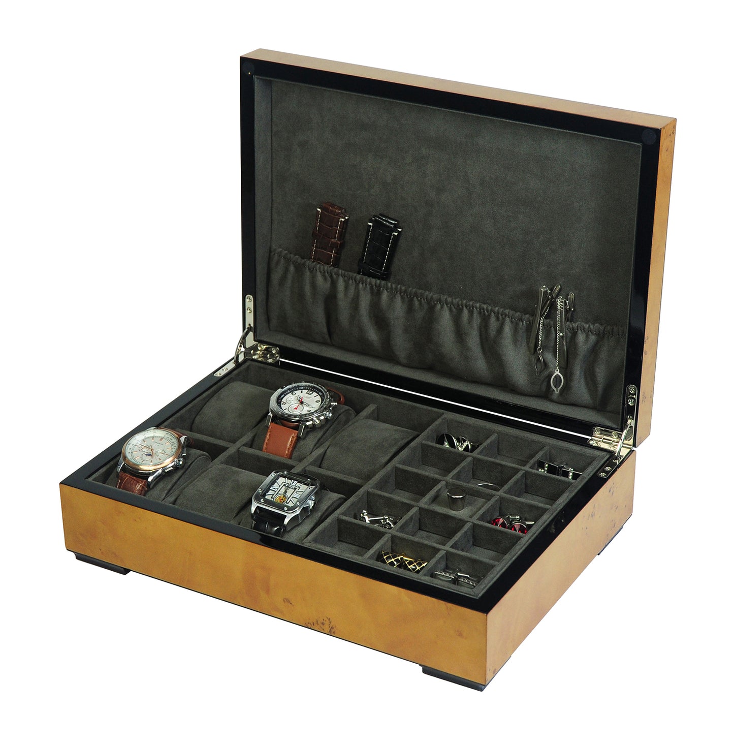 Hand Made Watch Keys Map Cufflink Cabinet Luxury Case Storage Box Jewellery cy59