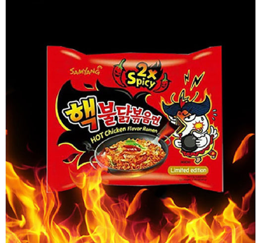 Super Hot 2X Spicy Chicken Noodles Samyang BULDAKBOKEUM Ramyun fire Korean Ramen