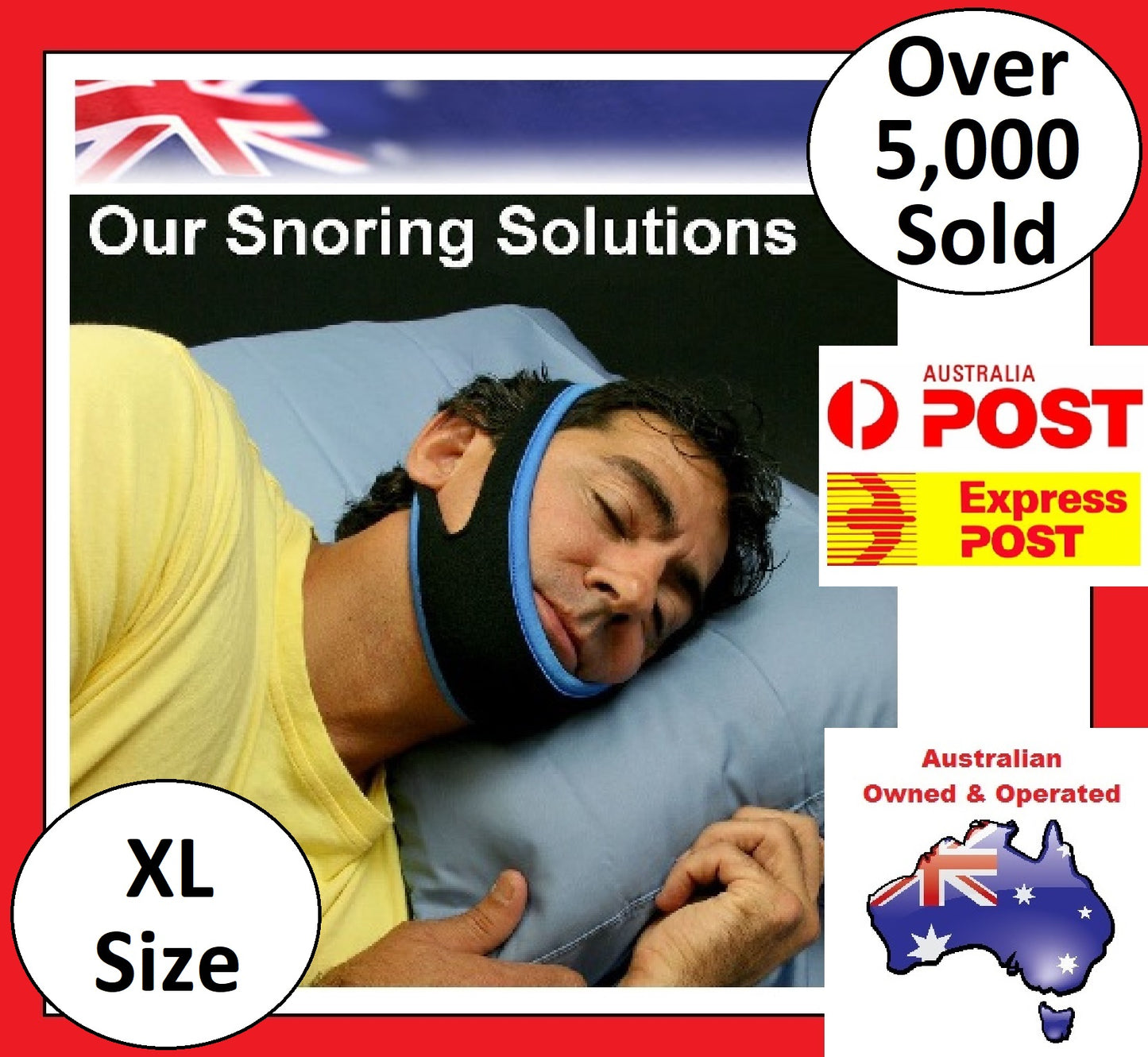 EXTRA LARGE - Anti Snore AntiSnore Device Jaw Strap Stop Snoring Chin Support
