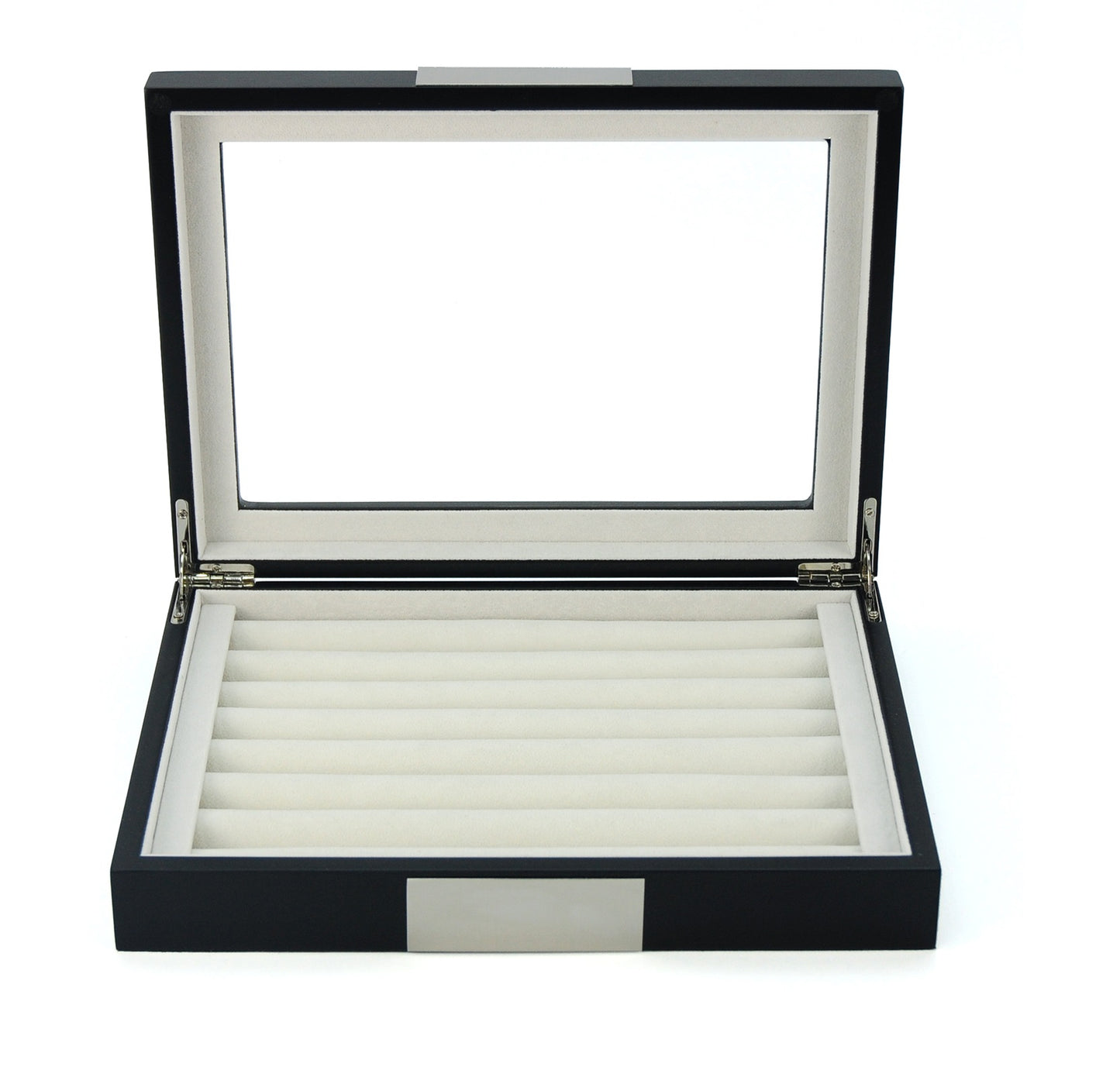 Hand Made Black Glass Luxury Case Cufflinks Ring Tie clip Storage Display Box F