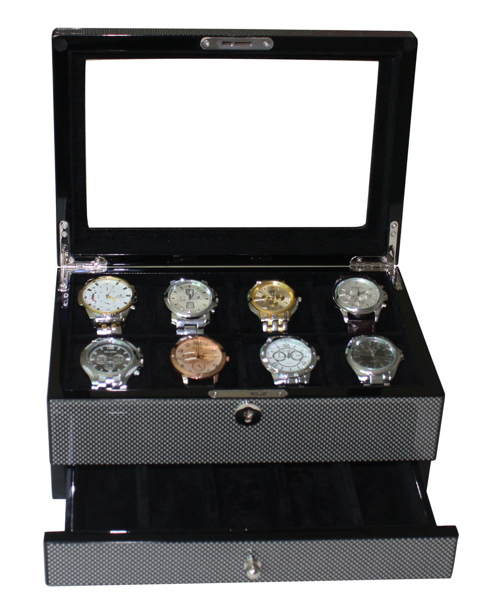 Hand Made Carbon Fibre Watch Luxury Case Storage Display Box Jewellery Watches N