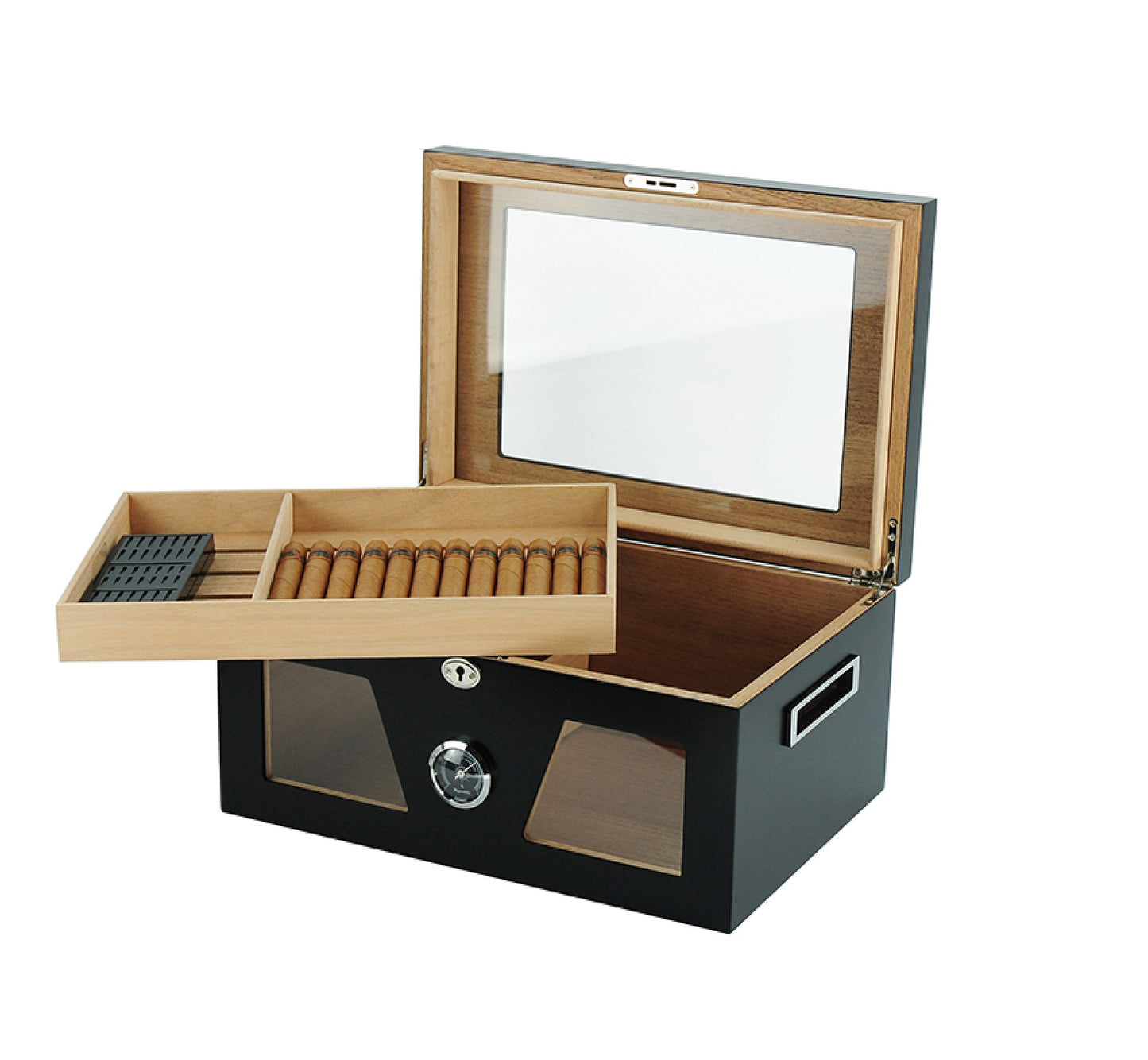 Hand Made 120 Count Cigar Humidor Box Wood Spanish Cedar Humidifier Hygrometer 5