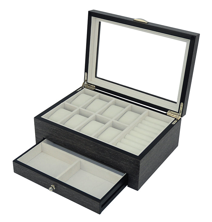 Hand Made Watch Sunglasses Cufflink Cabinet Luxury Case Storage Box Jewellery 54