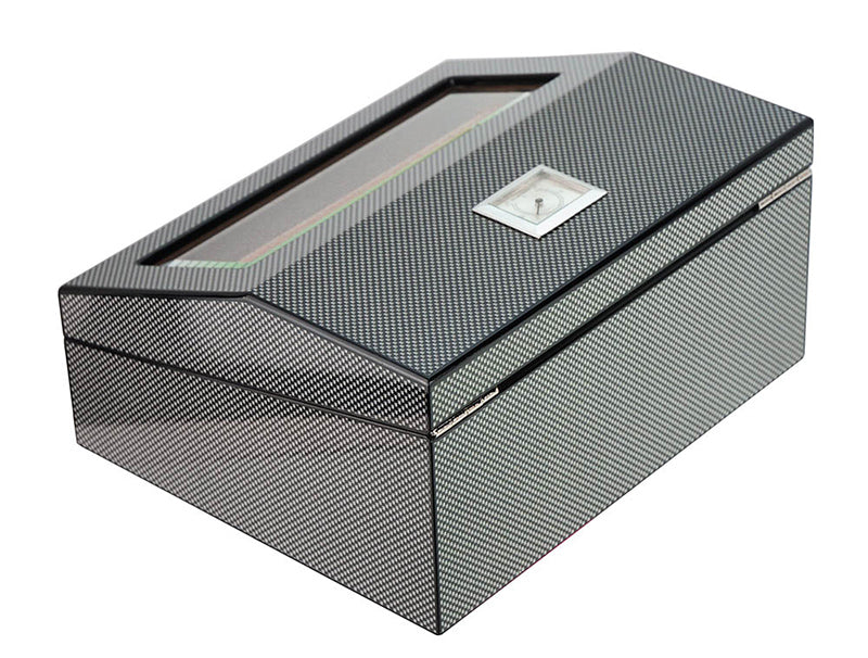 Hand Made 50+ Count Cigar Humidor Box Cabinet Carbon Fiber Humidifier Hygrometer