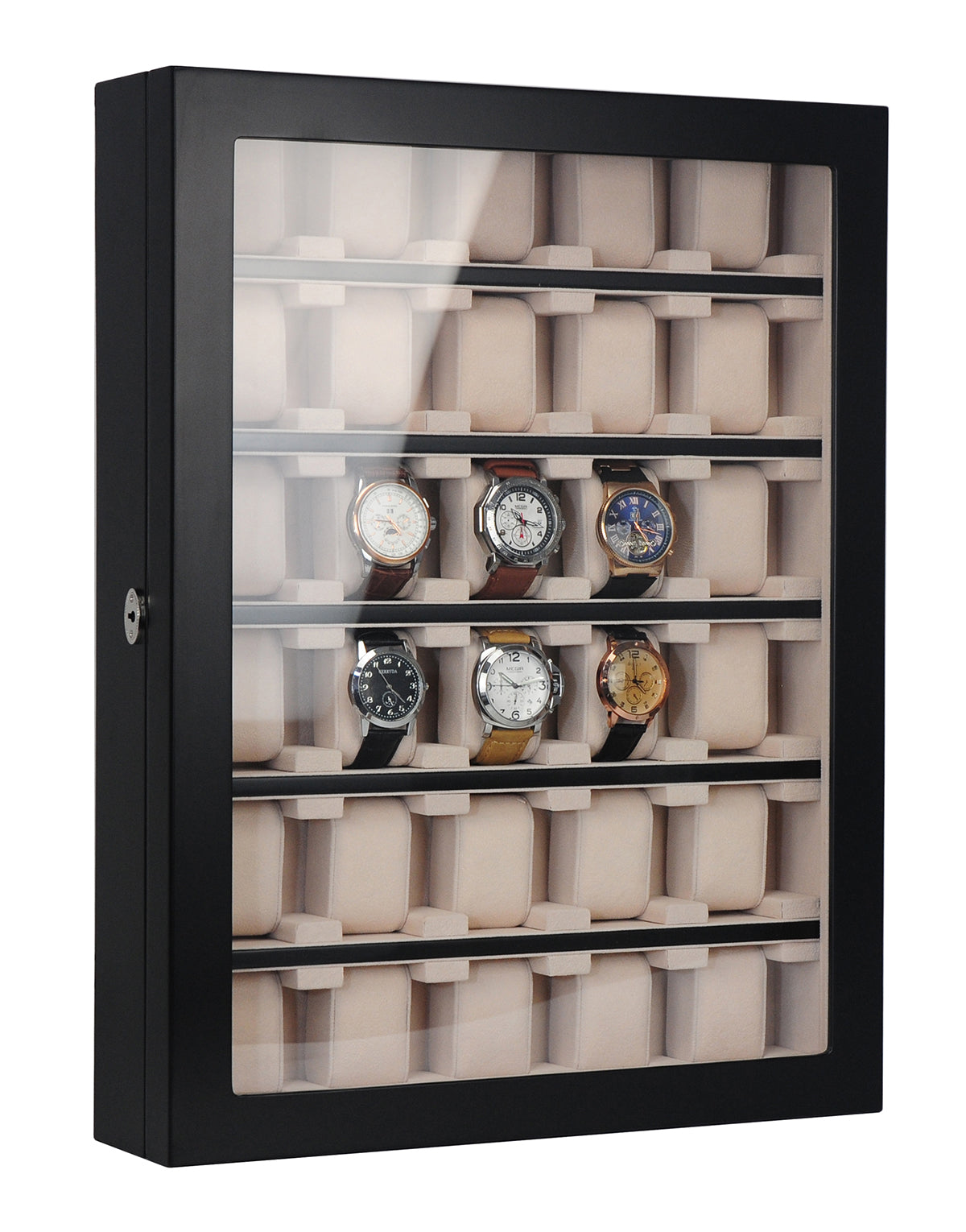Hand Made 30 Watch Cabinet Luxury Case Storage Display Box Jewellery Watches 51