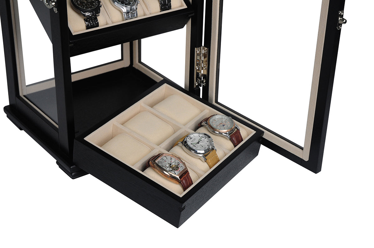 Hand Made 18 Watch Cabinet Luxury Case Storage Display Box Jewellery Watches 61wld