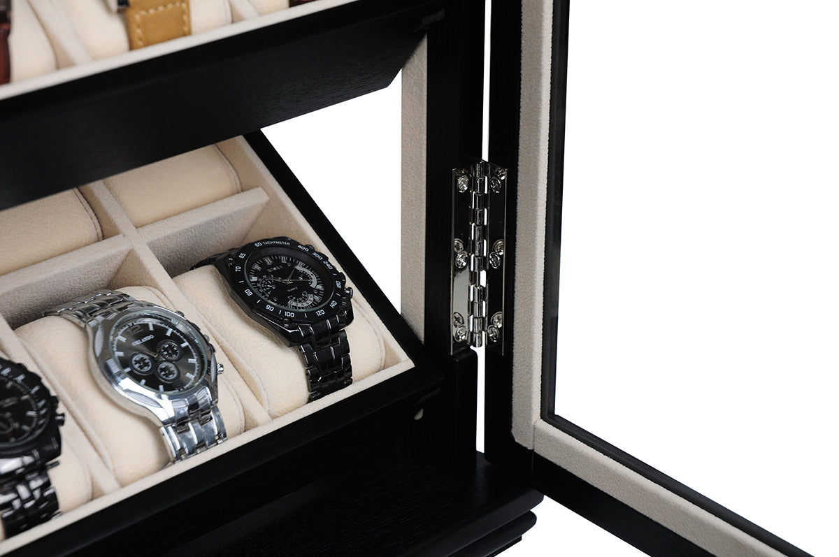Hand Made 18 Watch Cabinet Luxury Case Storage Display Box Jewellery Watches 61wld